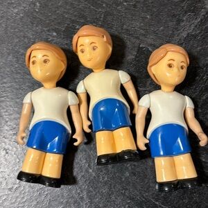 Little Tikes Dollhouse Figure Boy Brother Brown Hair Son Vintage- set of 3